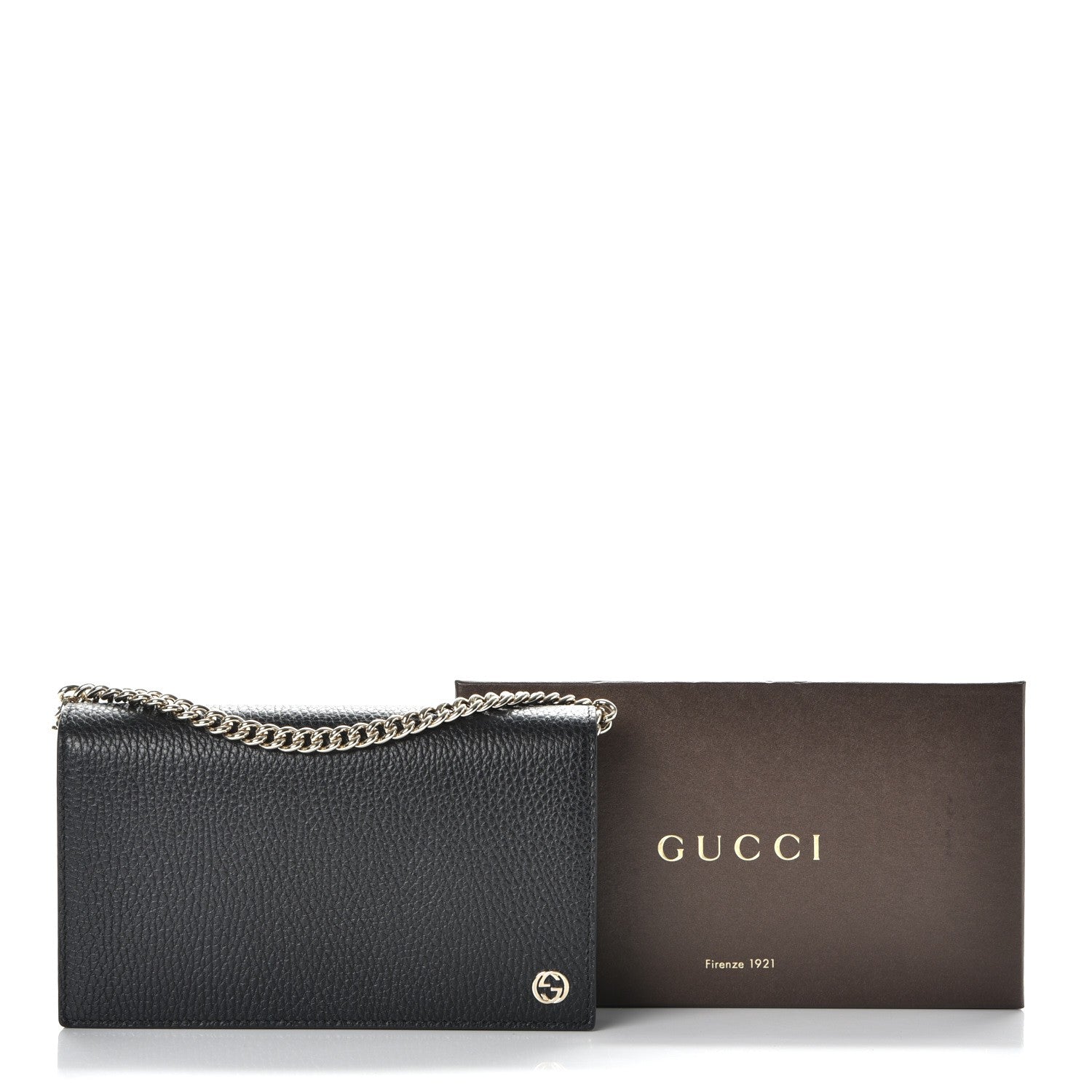 Gucci Dollar Calfskin Medium Betty Chain Wallet Black 8 of 8