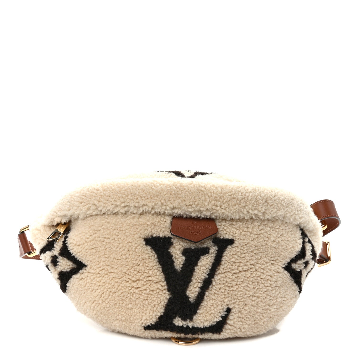 Louis Vuitton Shearling Monogram LV Ski Bumbag Cream Brown 1 of 10