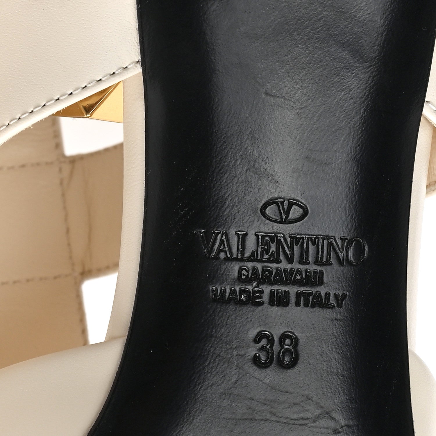 Valentino Garavani Calfskin Roman Stud Ankle Strap 40mm Pumps 38 Light Ivory 7 of 11