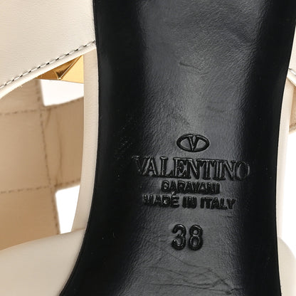 Valentino Garavani Calfskin Roman Stud Ankle Strap 40mm Pumps 38 Light Ivory 7 of 11