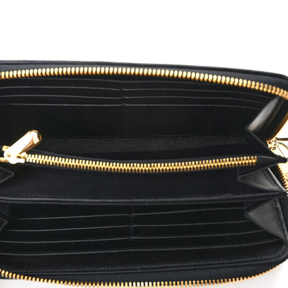 Christian Dior Lambskin Cannage Lady Dior Zip Wallet Black 5 of 13