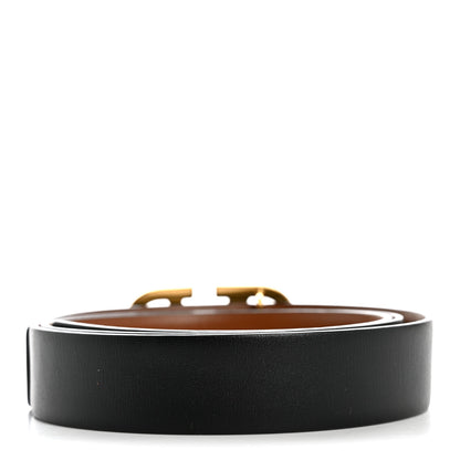 Valentino Garavani Glossy Calfskin VLogo Reversible 40mm Belt 90 36 Saddle Brown Black 2 of 5