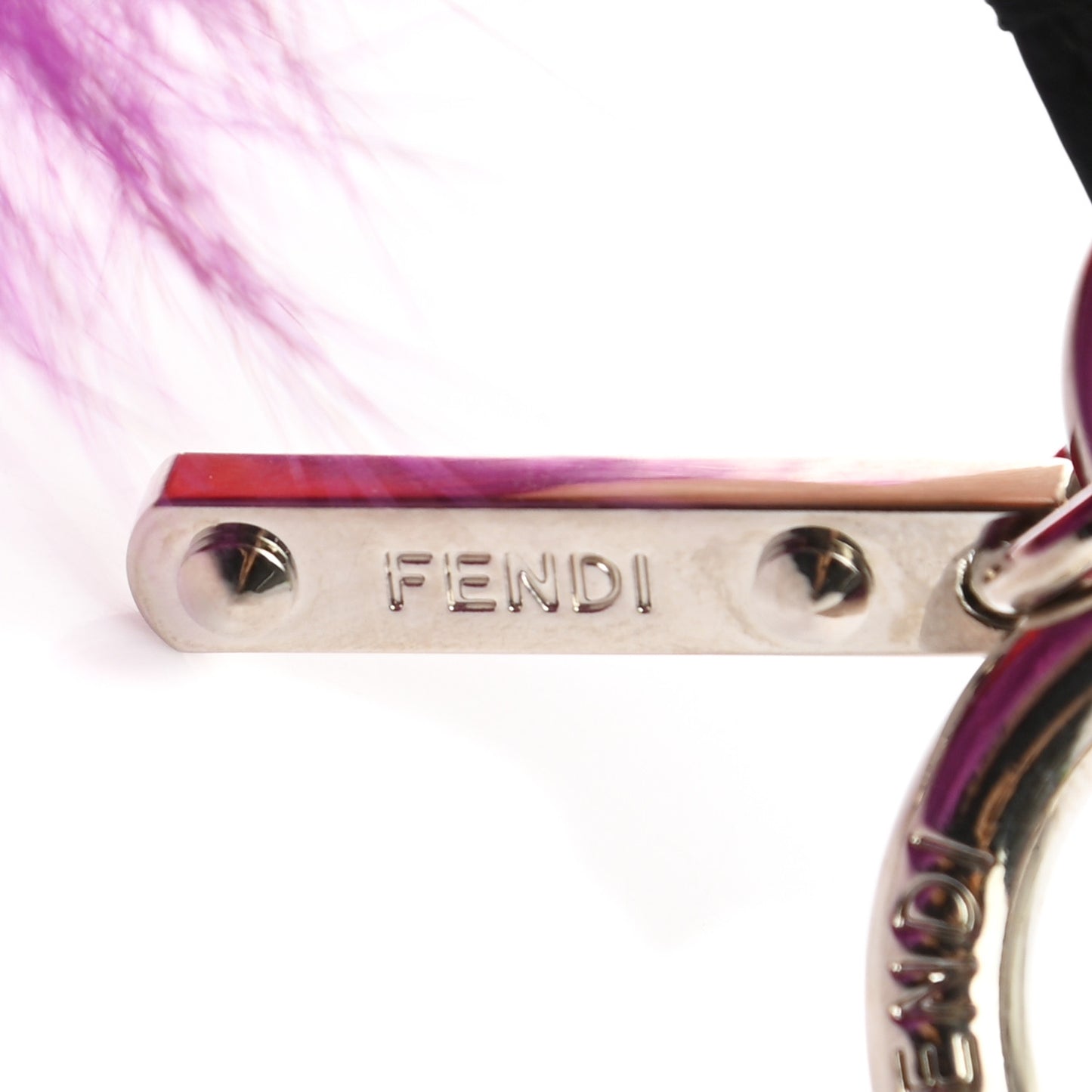 Fox Mink Goat Fur Oret Monster Bag Bug Charm Orchid Black