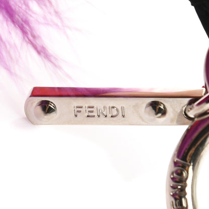 Fendi Fox Mink Goat Fur Oret Monster Bag Bug Charm Orchid Black 4 of 5
