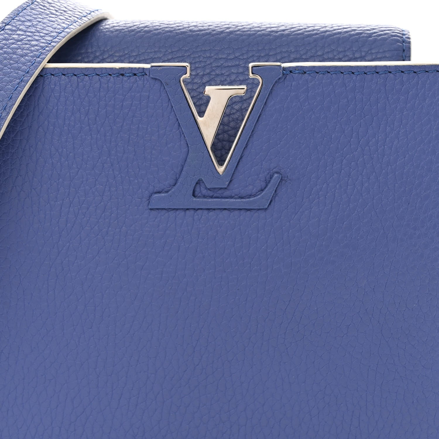 Louis Vuitton Taurillon Capucines PM Blue White 7 of 12