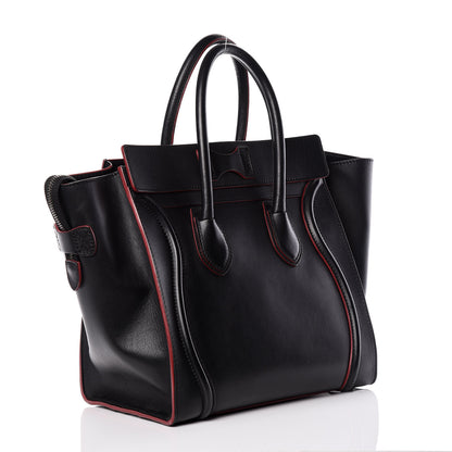 Celine Smooth Calfskin Mini Luggage Black Pink Trim 3 of 19