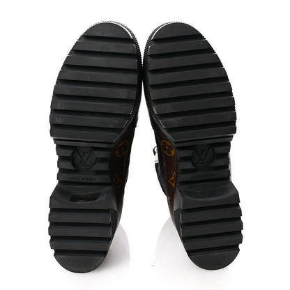 Louis Vuitton Suede Calfskin Monogram Laureate Platform Desert Boots 38 Black 7 of 11