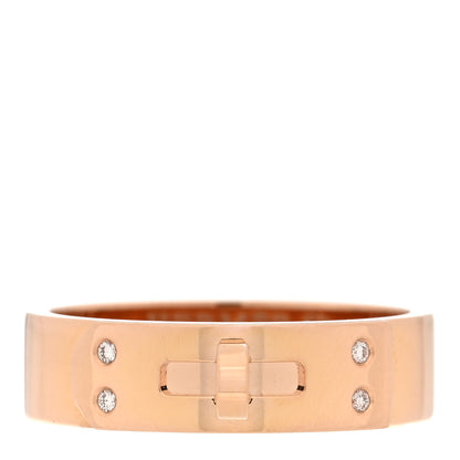 Hermes 18K Rose Gold Diamond PM Kelly Ring 52 6 1 of 5