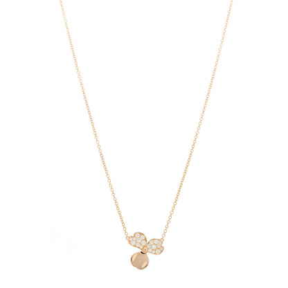 Tiffany 18K Rose Gold Diamond Paper Flowers Pendant Necklace 1 of 6