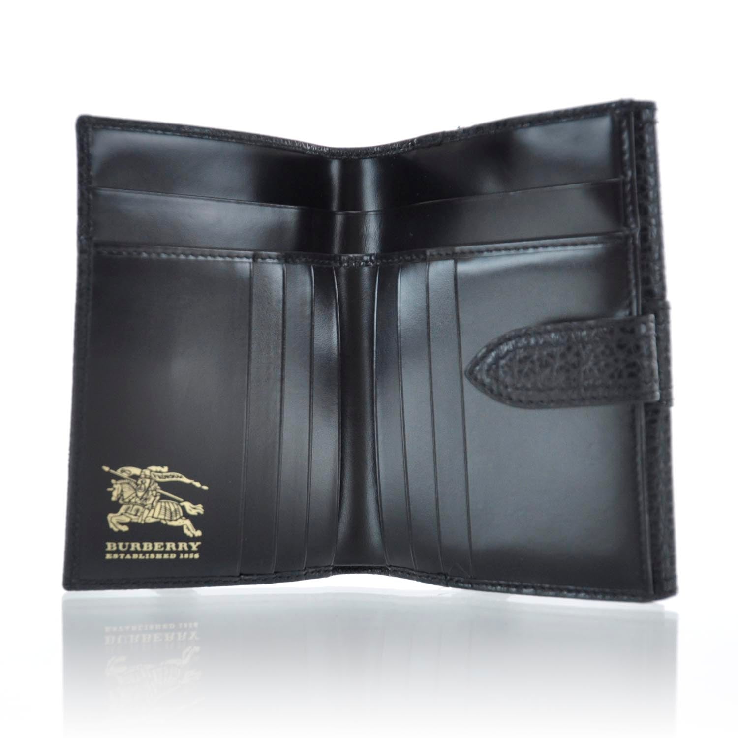 Burberry Haymarket Check Compact Wallet Black 4 of 8