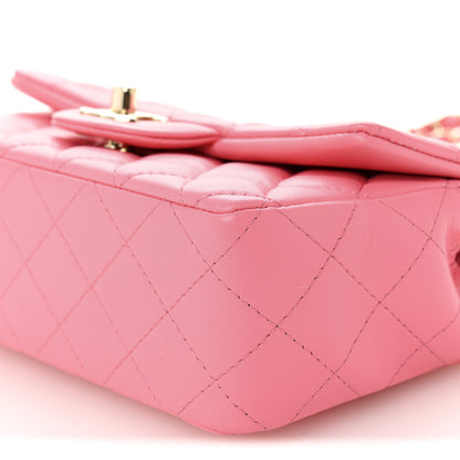 Chanel Lambskin Quilted Mini Rectangular Flap Pink 10 of 11