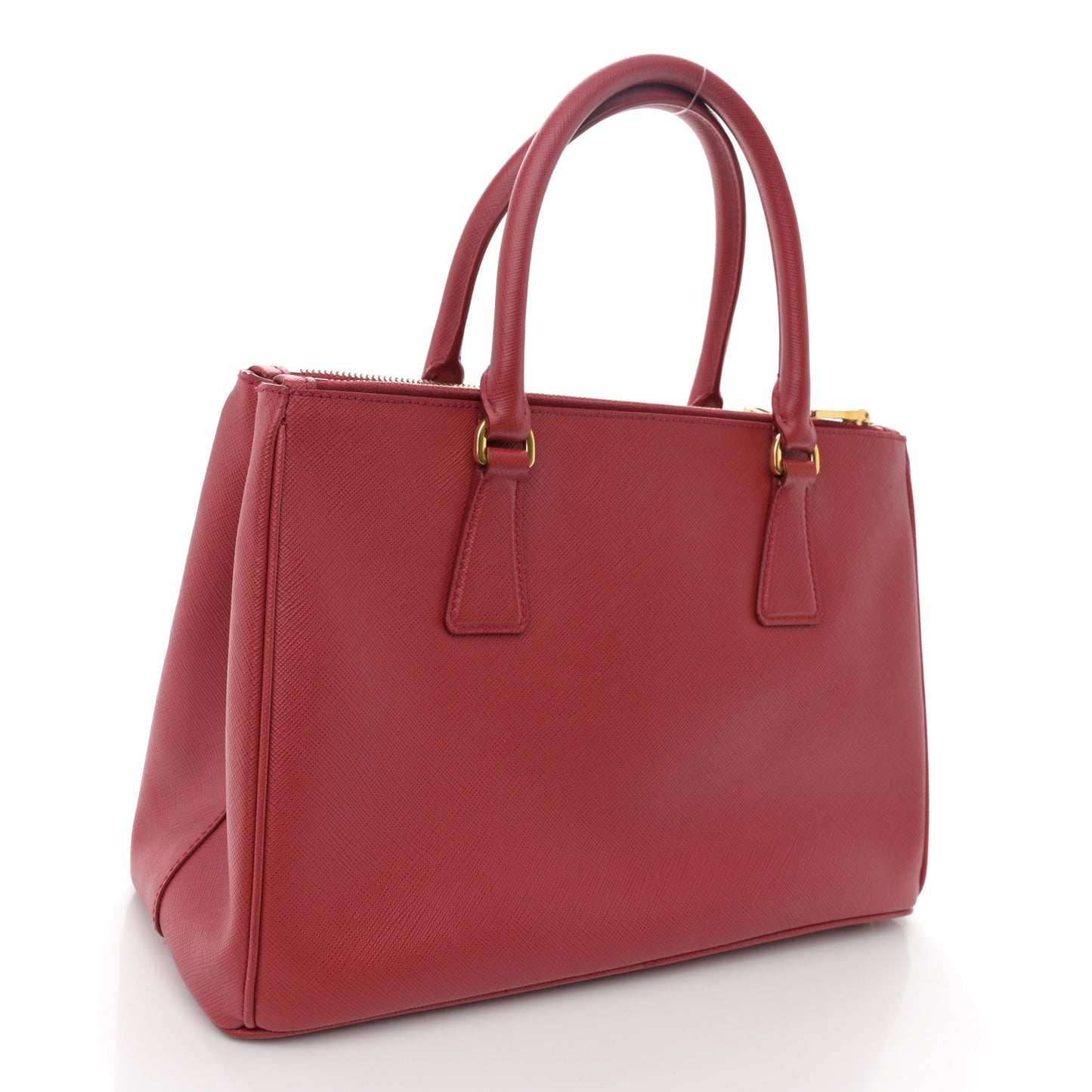 Saffiano Lux Small Galleria Double Zip Tote Fuoco