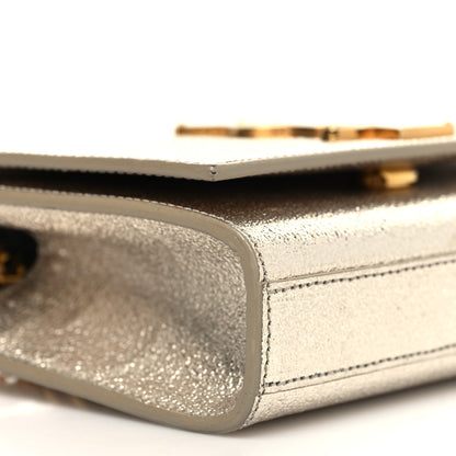 Saint Laurent Metallic Calfskin Small Classic Monogram Kate Satchel Gold 8 of 12