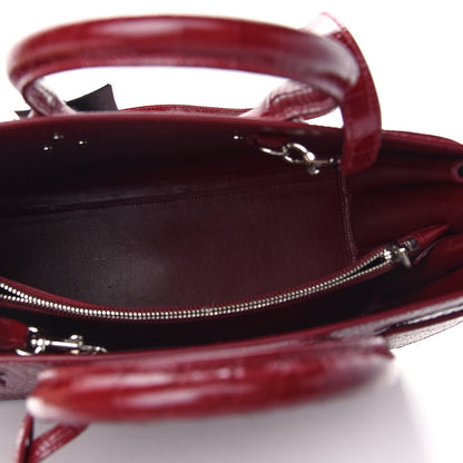Saint Laurent Calfskin Crocodile Embossed Small Sac de Jour Red Lacquer 5 of 8