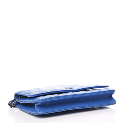 Chanel Caviar Quilted Wallet On Chain WOC Blue 4 of 11