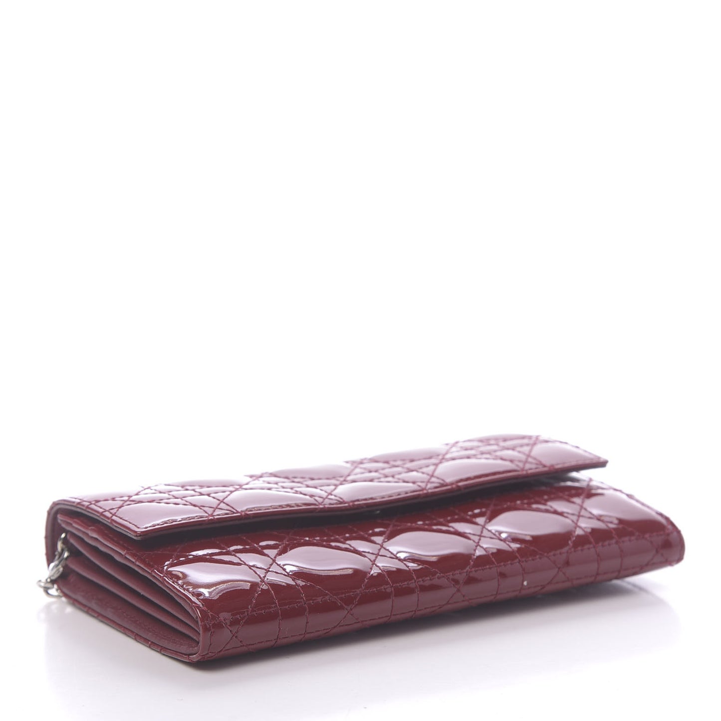 Patent Cannage Lady Dior Rendezvous Wallet On Chain Red
