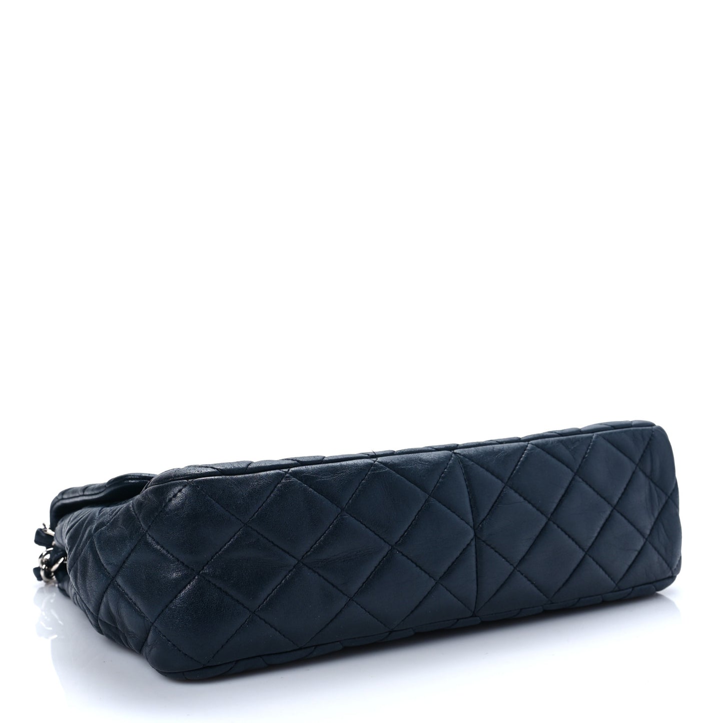 Lambskin Quilted Jumbo Single Flap Navy