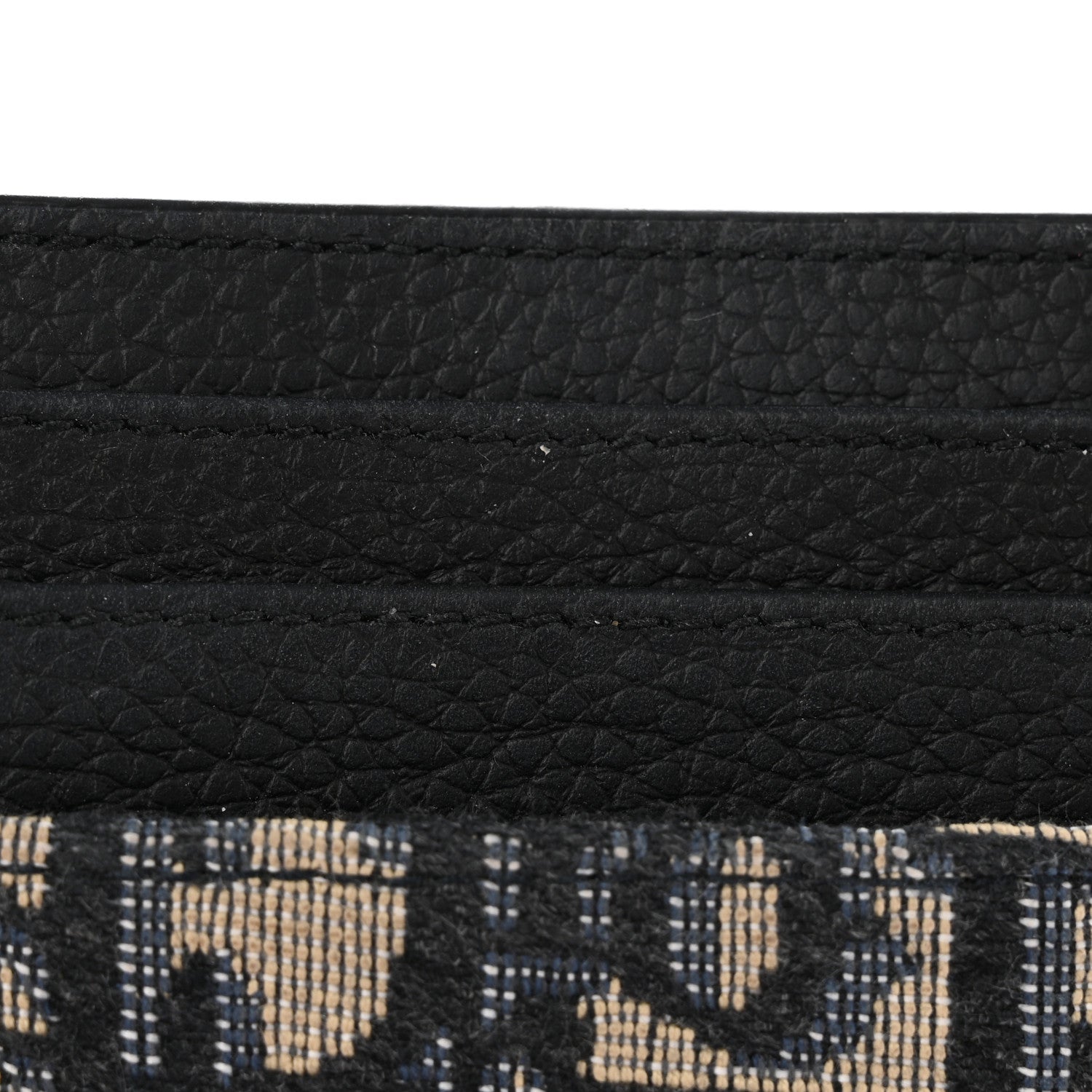 Christian Dior Grained Calfskin Oblique Card Holder Black 10 of 15