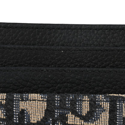 Christian Dior Grained Calfskin Oblique Card Holder Black 10 of 15