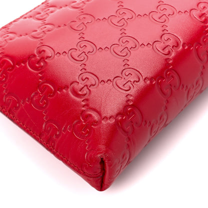 Gucci Guccissima Signature Wrist Wallet Hibiscus Red 9 of 12