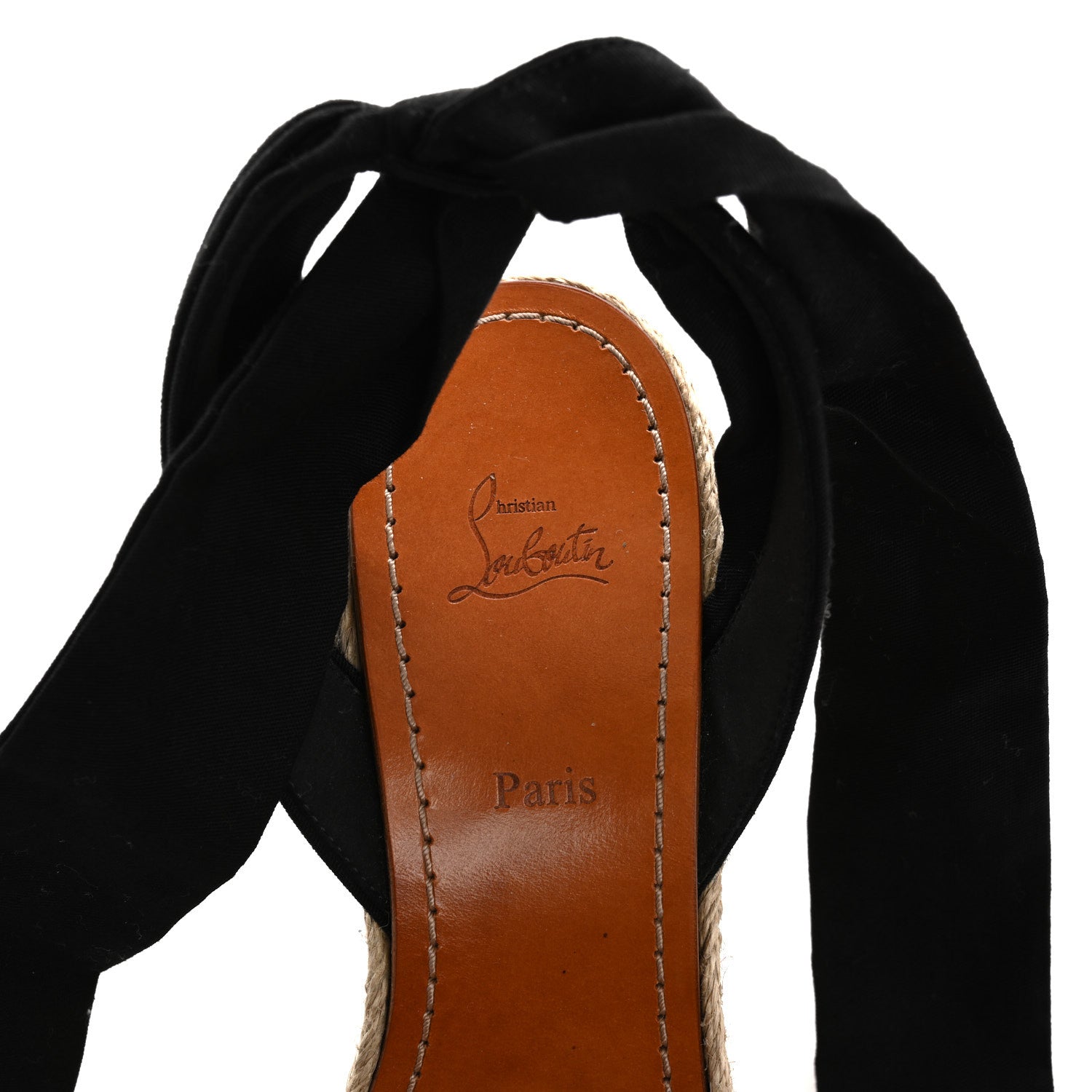 Christian Louboutin Canvas Du Desert 110 Espadrille Wedges 41 Black 7 of 8