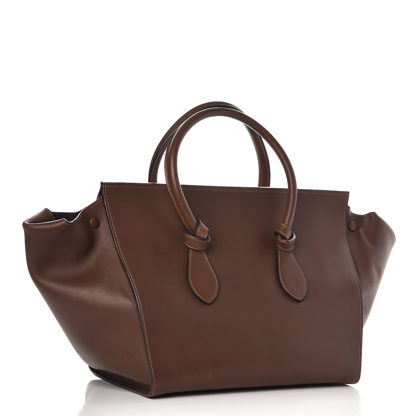Natural Calfskin Medium Tie Knot Tote Acajou