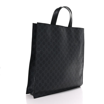 Gucci Soft GG Supreme Monogram Appia Calfskin Web Vertical Tote Black 2 of 11
