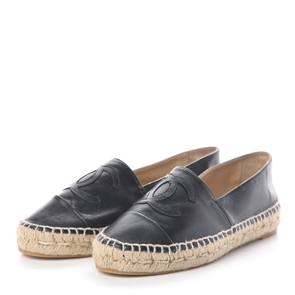 Chanel Lambskin CC Espadrilles 36 Black 3 of 6