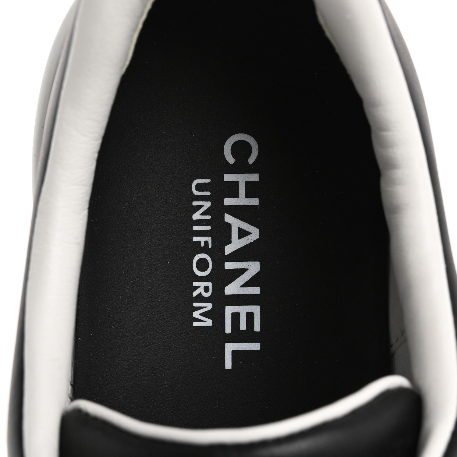 Chanel Calfskin CC Womens Sneakers 37.5 Black 7 of 9