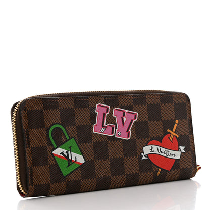 Louis Vuitton Damier Ebene Patches Clemence Wallet 3 of 7
