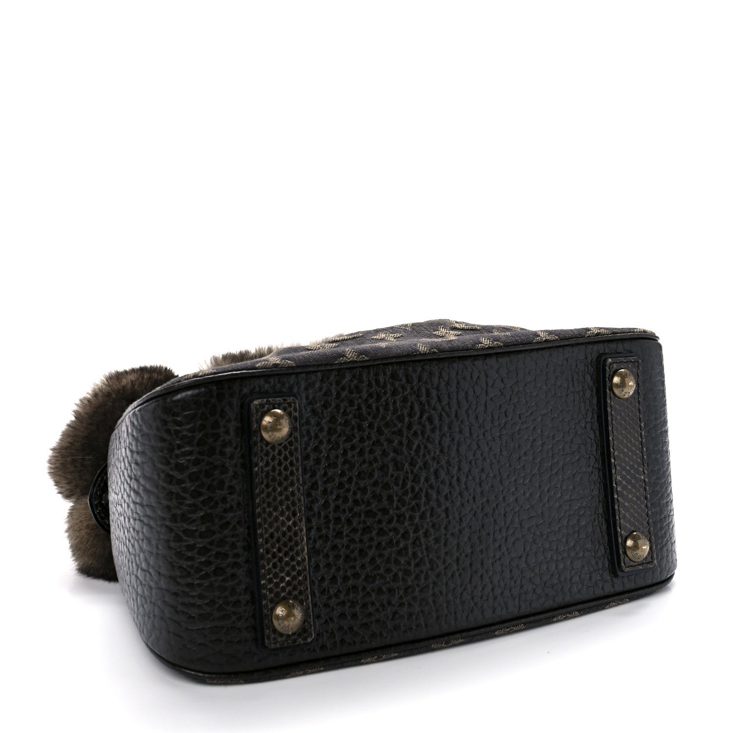 Louis Vuitton Monogram Denim Chinchilla Lizard Trapeze PM 4 of 8