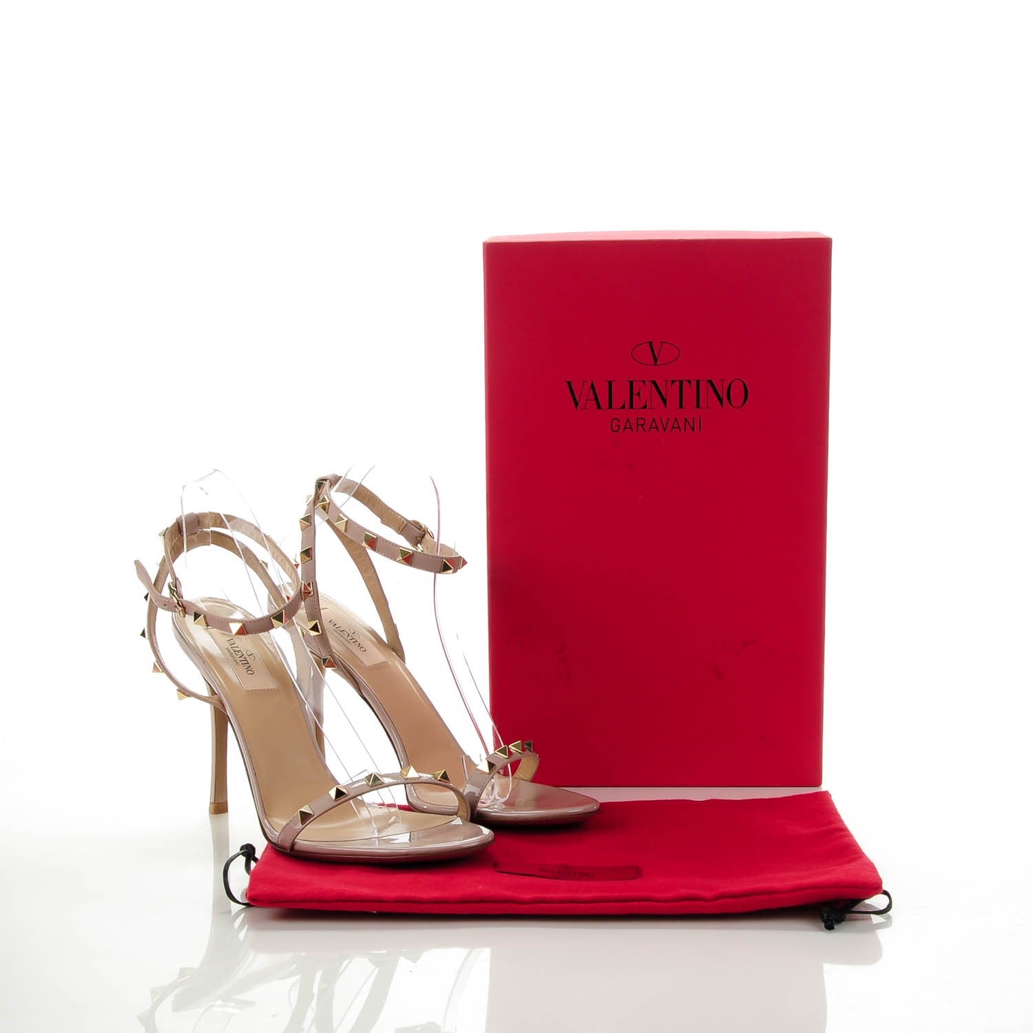 Valentino Garavani Patent Rockstud Ankle Strap 100mm Sandals 40 Poudre 5 of 7
