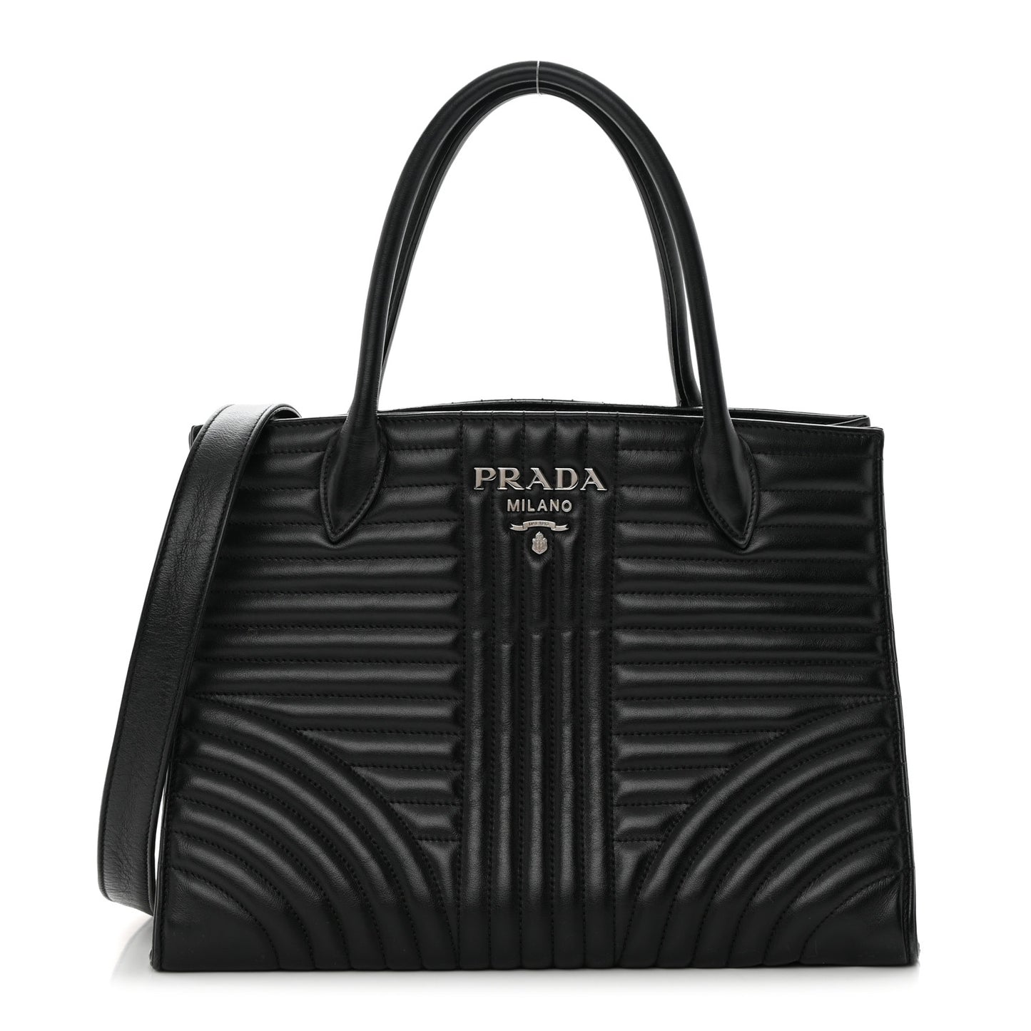 Soft Calfskin Impunture Diagramme Tote Black