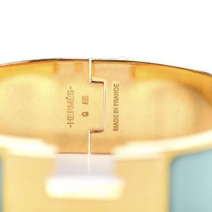 Hermes Enamel Wide Clic Clac H Bracelet GM Lagon 4 of 4