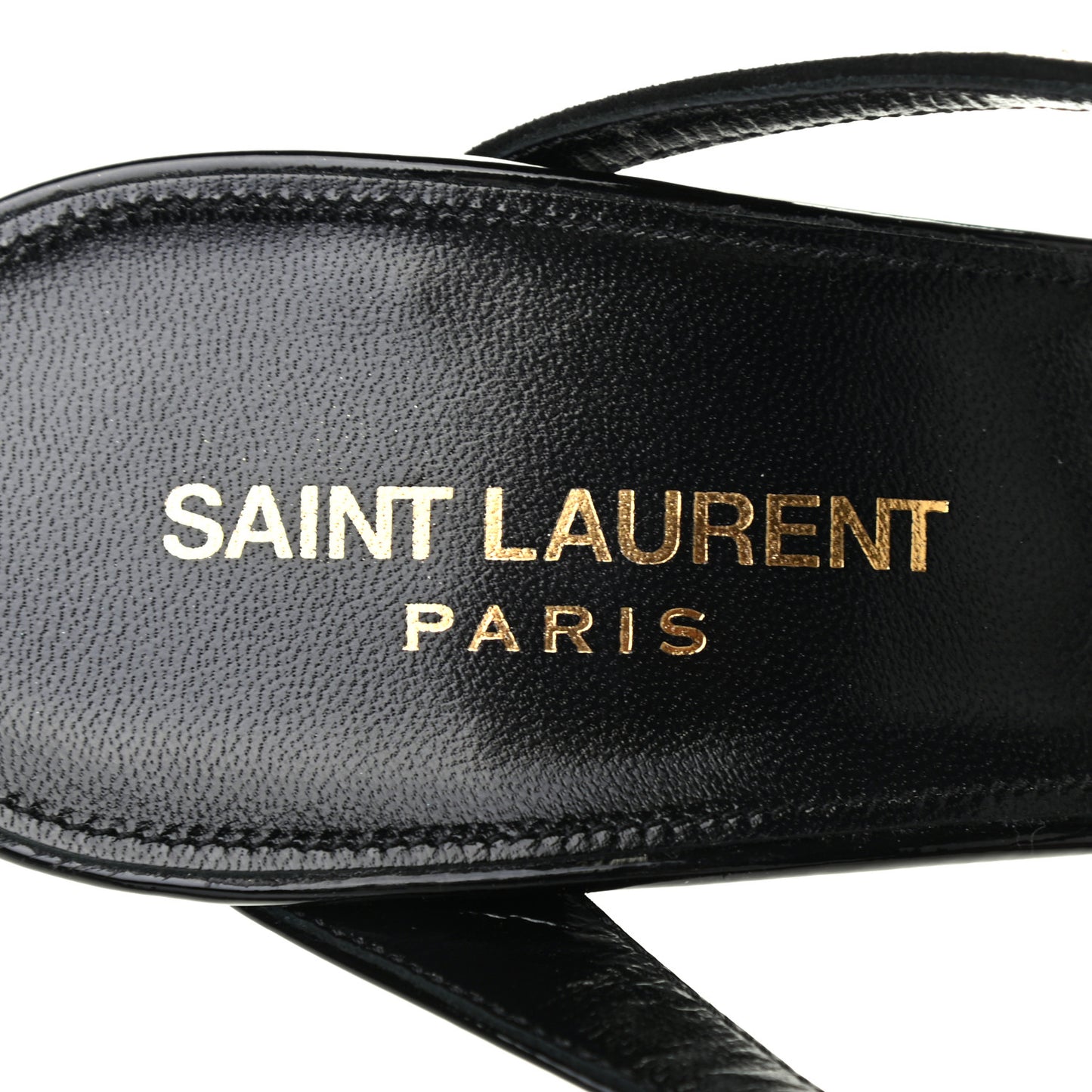 Patent Calfskin Crystal Paris Sandals 38.5 Black