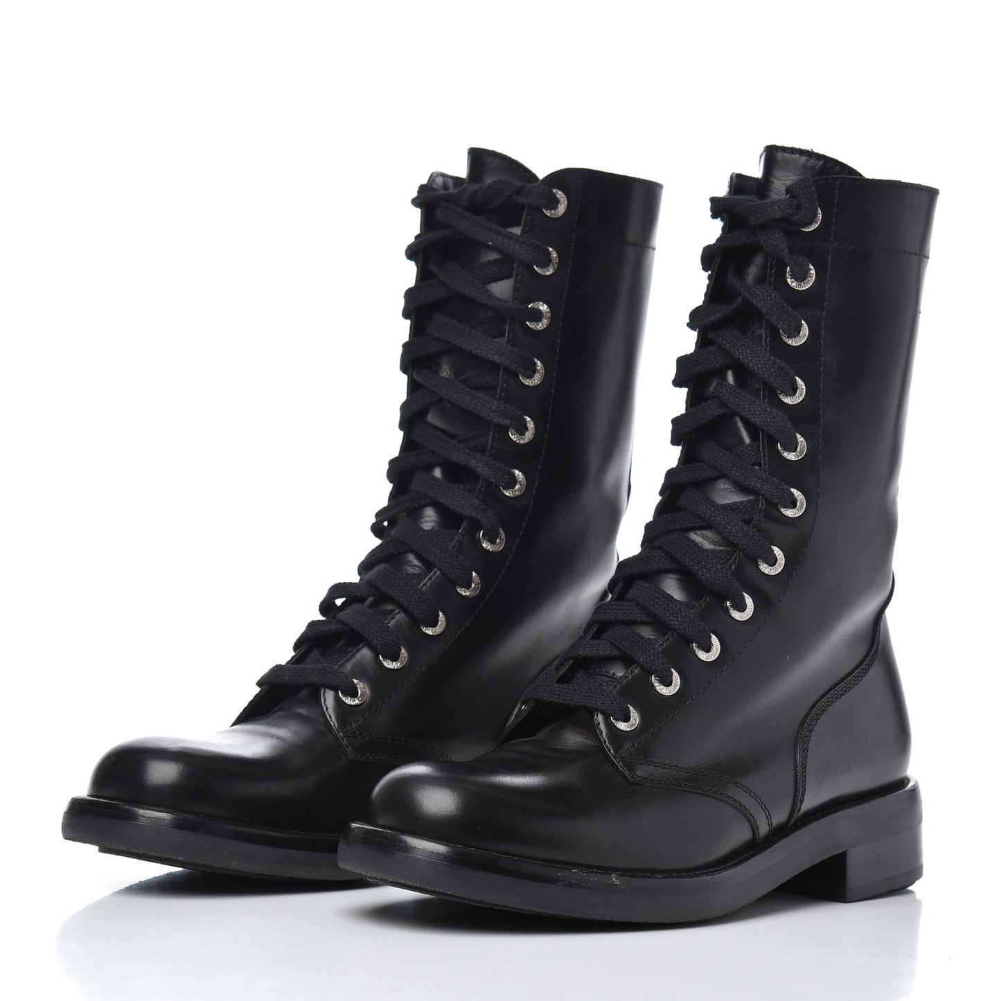 Lambskin Combat Boots 39 Black