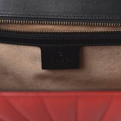 Gucci Calfskin Bamboo Trapuntata Queen Margaret Top Handle Bag Blue Agata Hibiscus Red Mystic White Sugar Pink 8 of 10