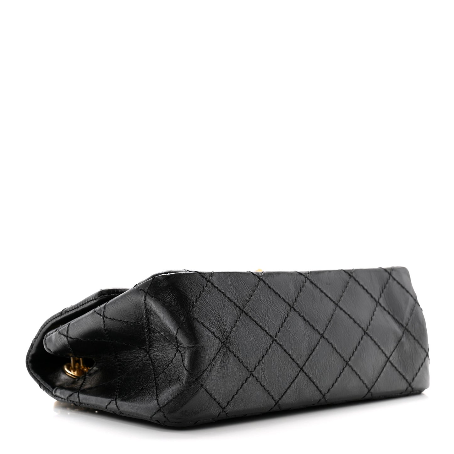 Aged Calfskin Quilted 2.55 Reissue Mini Flap Black