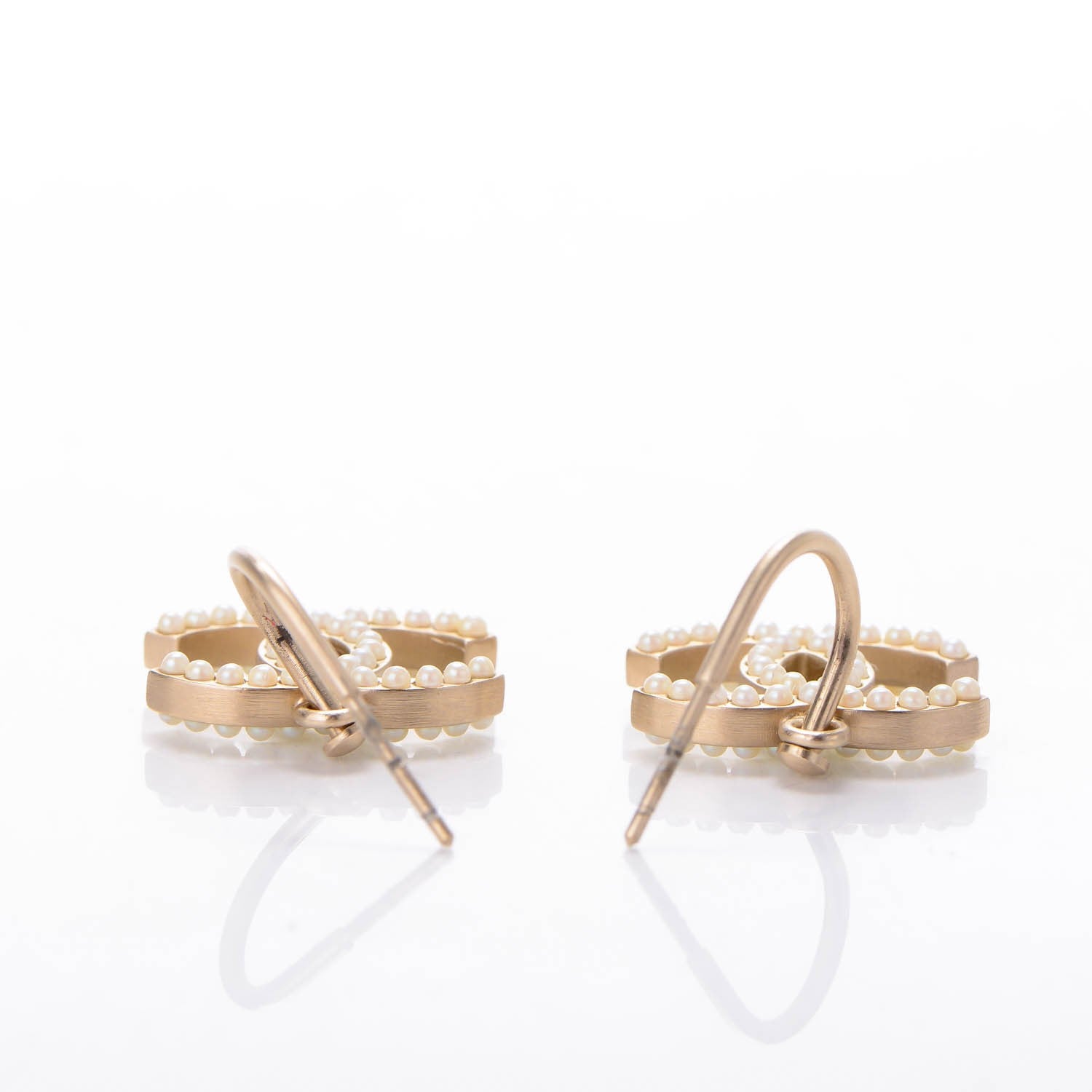 Chanel Pearl CC Dangle Earrings Gold 3 of 4