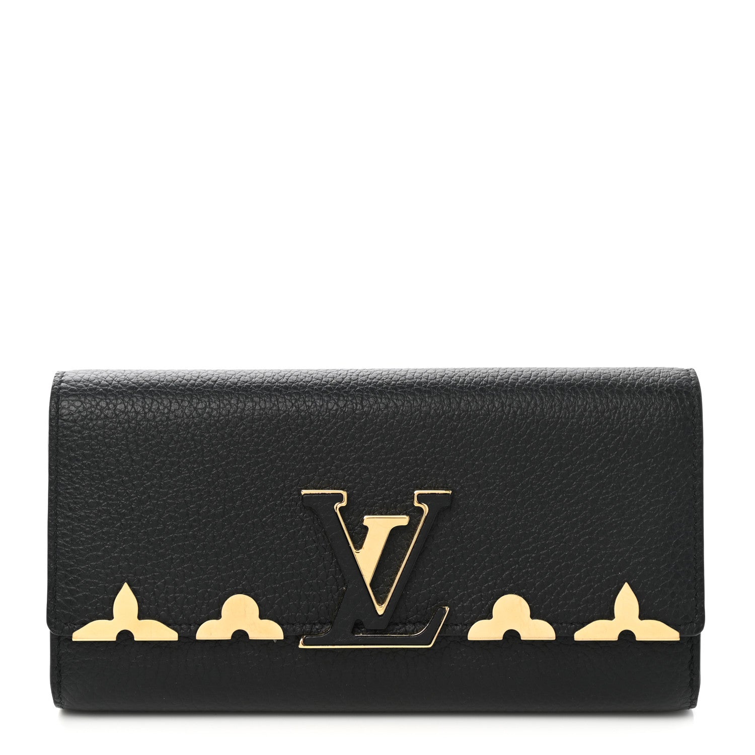 Louis Vuitton Taurillon Embellished Capucines Long Wallet Black 1 of 6