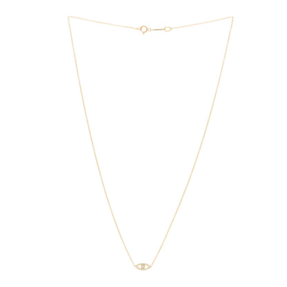 Jennifer Meyer 18K Yellow Gold Diamond Open Evil Eye Necklace 2 of 3