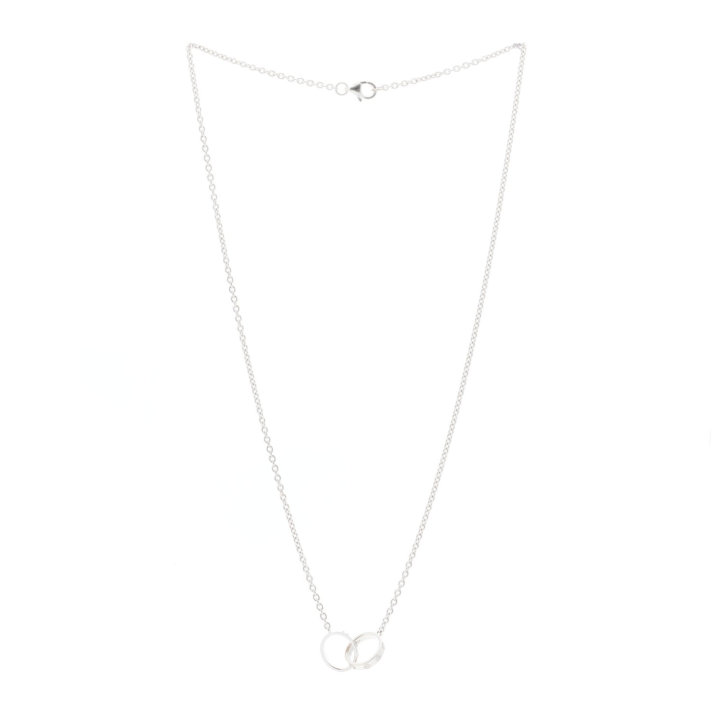 18K White Gold Interlocking LOVE Necklace