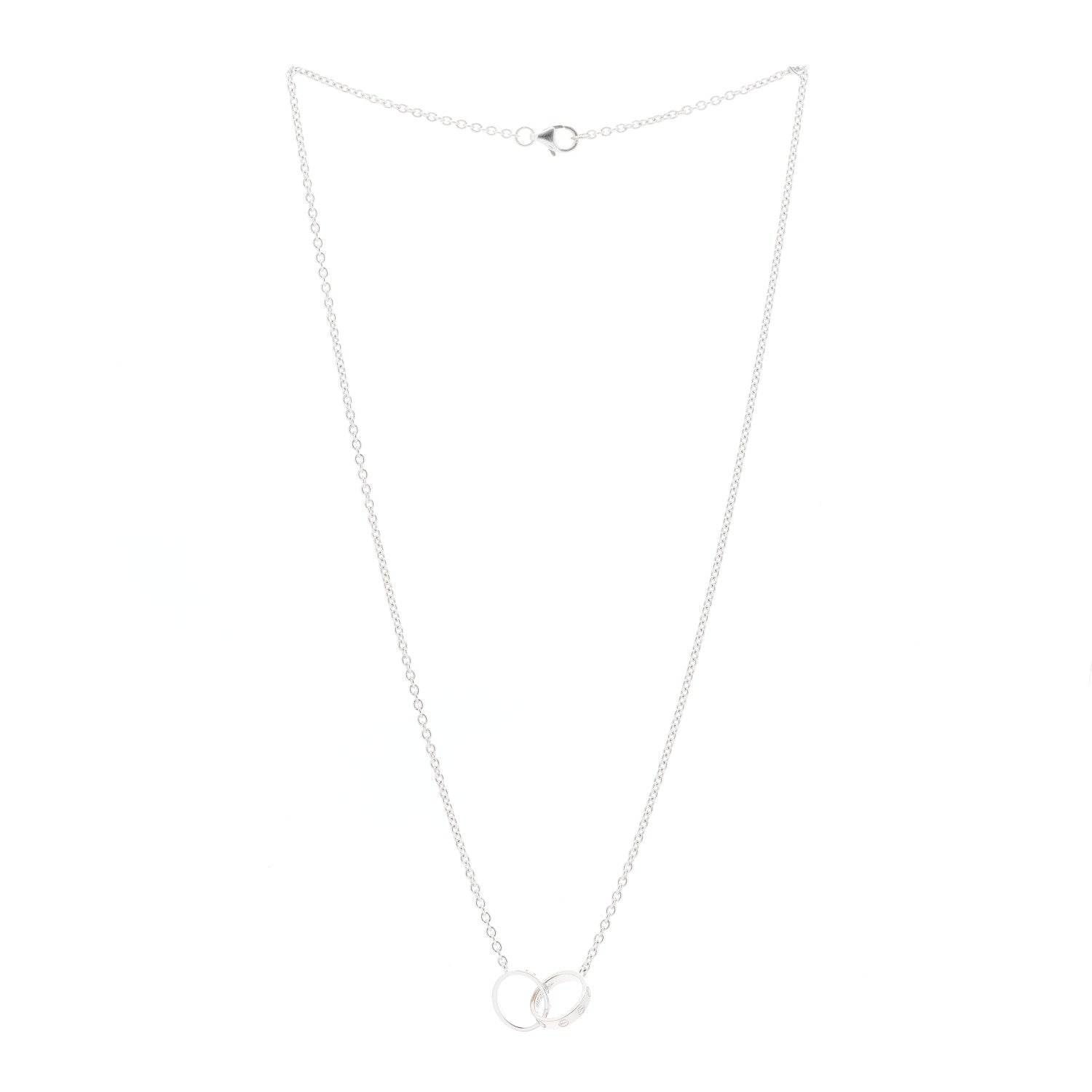 Cartier 18K White Gold Interlocking LOVE Necklace 3 of 7