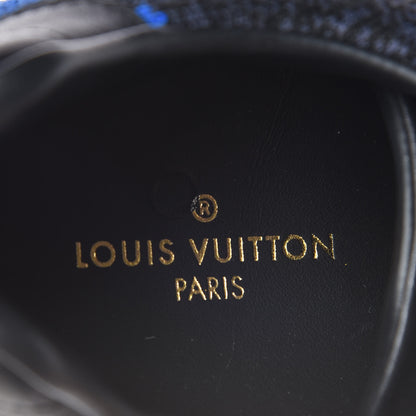 Louis Vuitton Calfskin Damier Run Away Sneakers 7.5 Blue 6 of 8