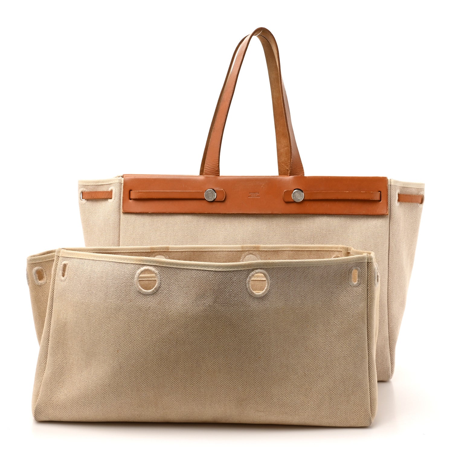 Hermes Toile Vache Hunter Herbag Cabas MM Natural 2 of 22