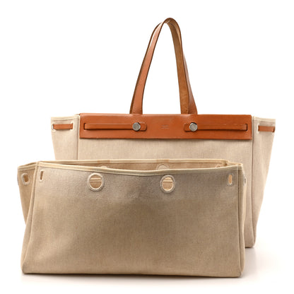Hermes Toile Vache Hunter Herbag Cabas MM Natural 2 of 22