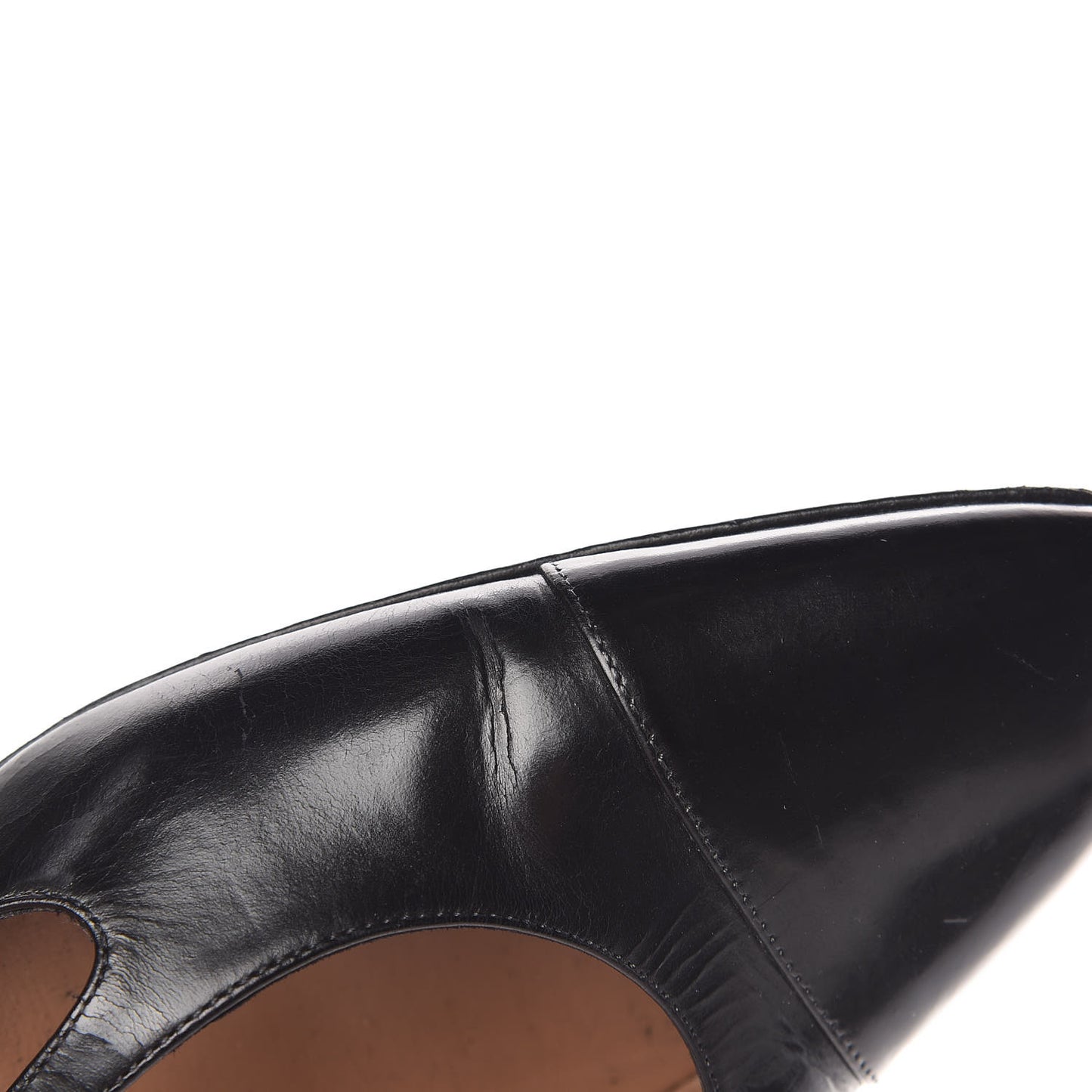 Calfskin Cap Toe CC Slingback Pumps 41.5 Black