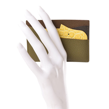 Hermes Chevre Mysore Epsom Alligator Hippopotame Petit H Card Case 2 of 7