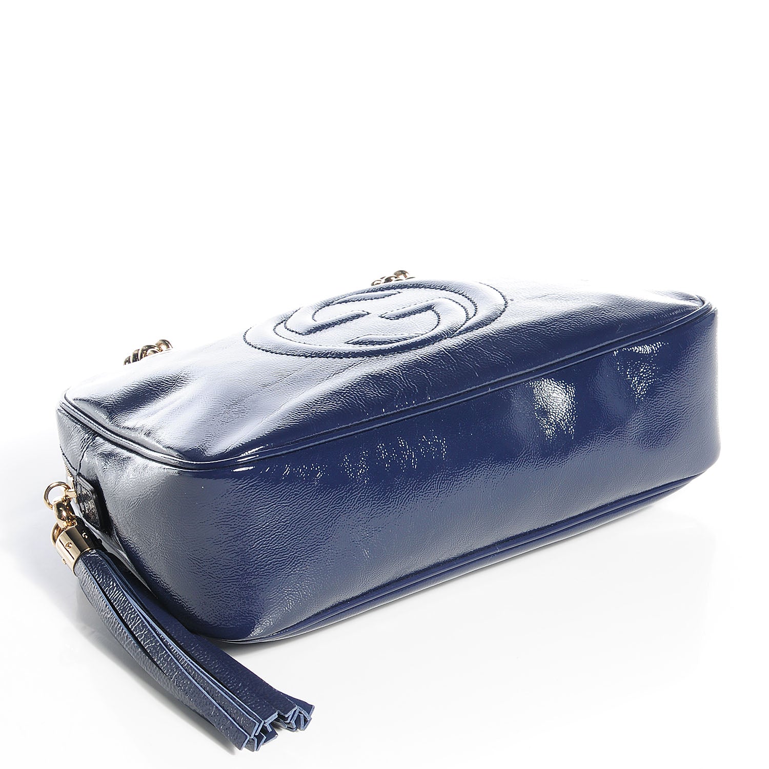 Gucci Soft Patent Small Soho Bowler Uniform Blue 4 of 7