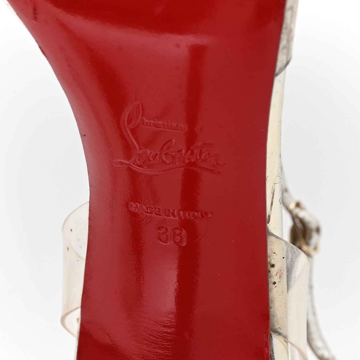 Christian Louboutin PVC Specchio Spikoo 100 Pumps 38 Light Gold 7 of 9